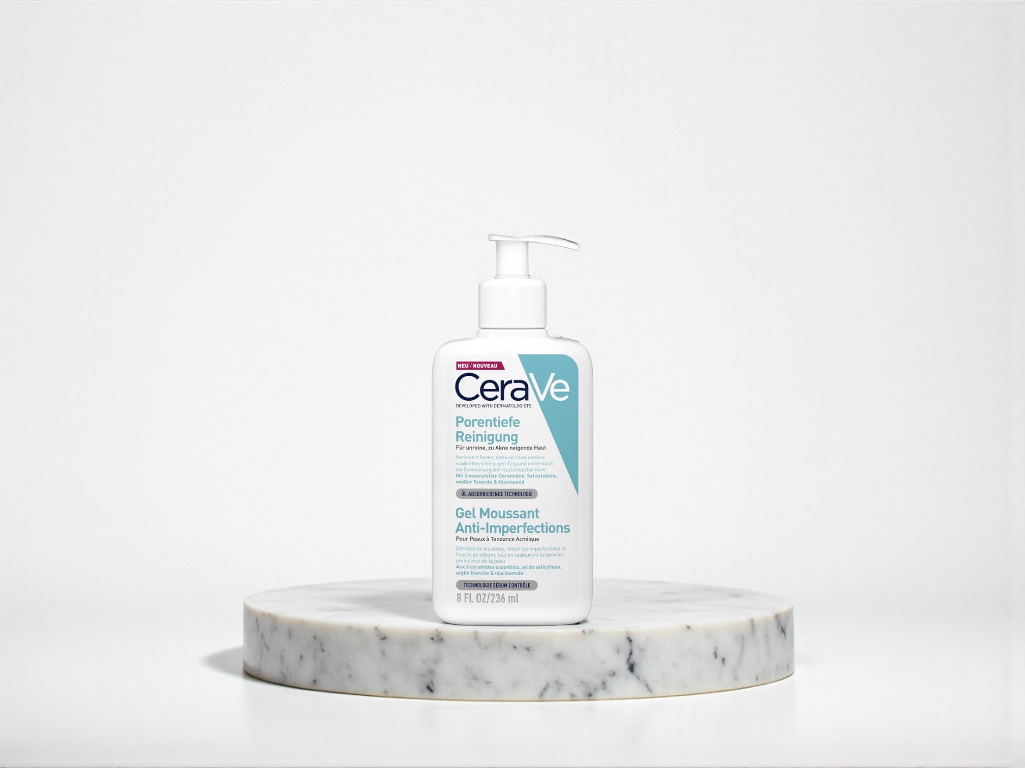CeraVe Porentiefe Reinigung Gel – Sanftes Gesichtsreinigungsgel für unreine Haut | Entfernt Make-up & überschüssiges Fett