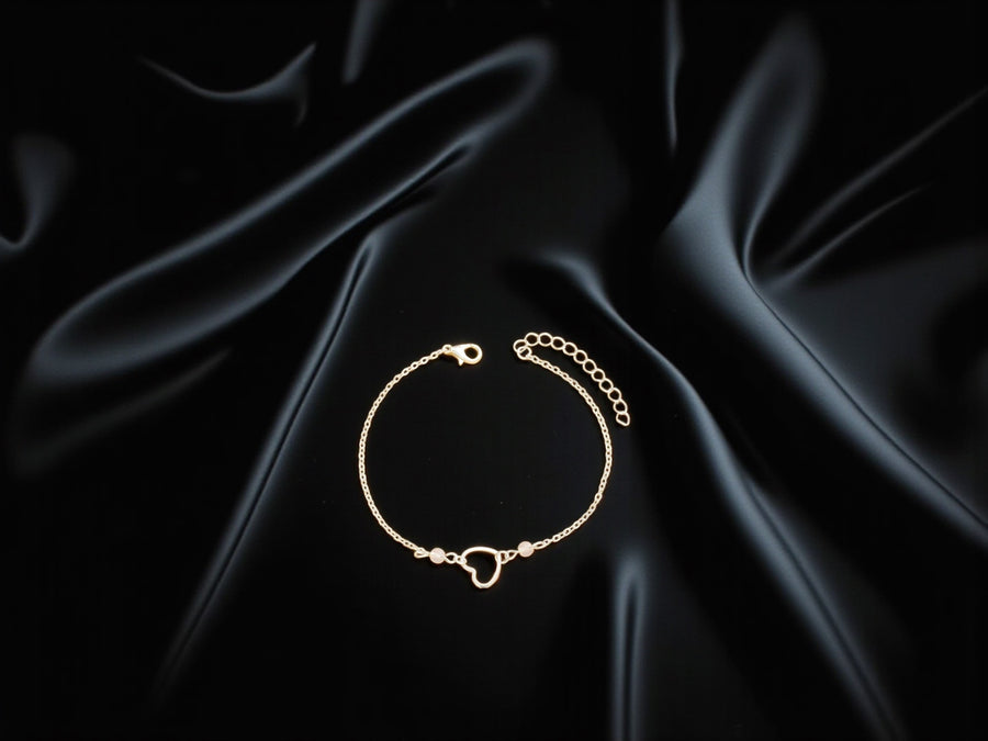 Verstellbares Herz-Fußkettchen – zarte Anklet in Gold/Silber, minimalistisch & sommerlich