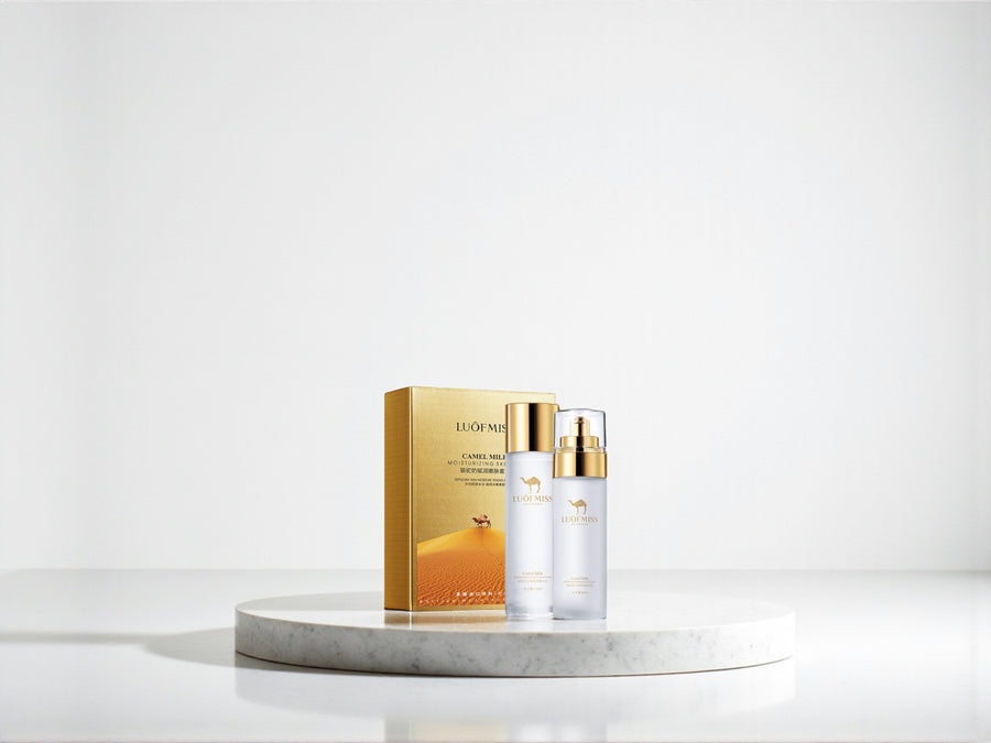 Camel Milk Moisturizing Set – Gesichtspflege-Set mit Kamelmilch & Hyaluronsäure | Feuchtigkeit & Regeneration für trockene Haut