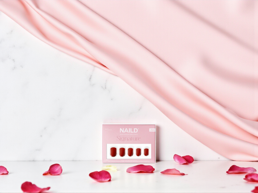 NAILD – Dark Rose Short XS Softgel Press-On Nails | Intensive Farbe, eleganter Look, perfekter Halt