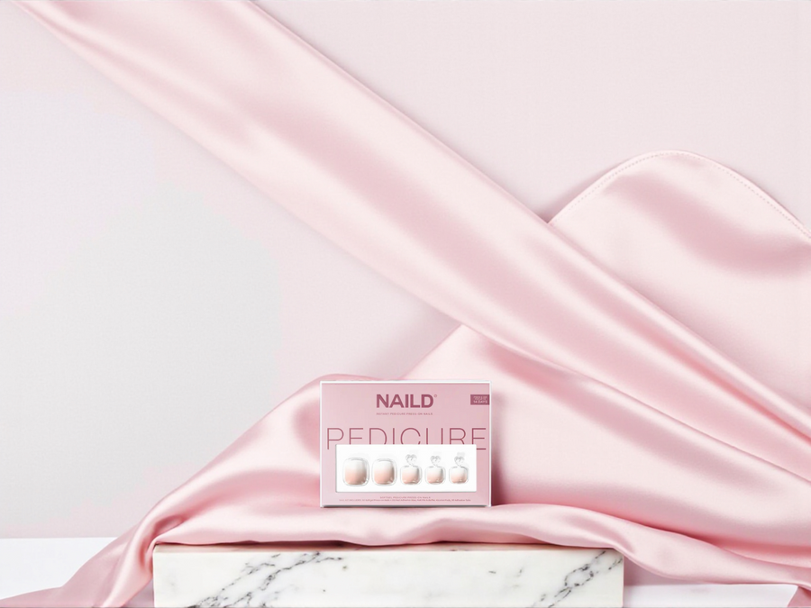 NAILD – Milkshake Toe Softgel Press-On Nails | Zarte French-Optik für gepflegte Füße