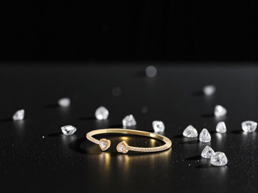 Heart Duo Cuff – Verstellbares Herz-Armband mit Zirkonia | Beauty Visions