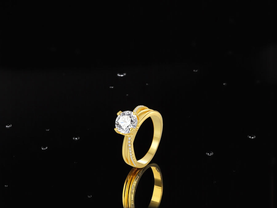Luxeriöser Zirkonia-Ring im minimalistischen Stil -Beauty visions