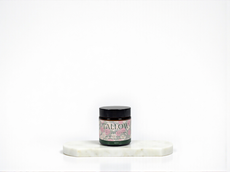 Tallow Care Cream “Flower Garden” 120 ml – rich balm with rose, jasmine & sage aroma