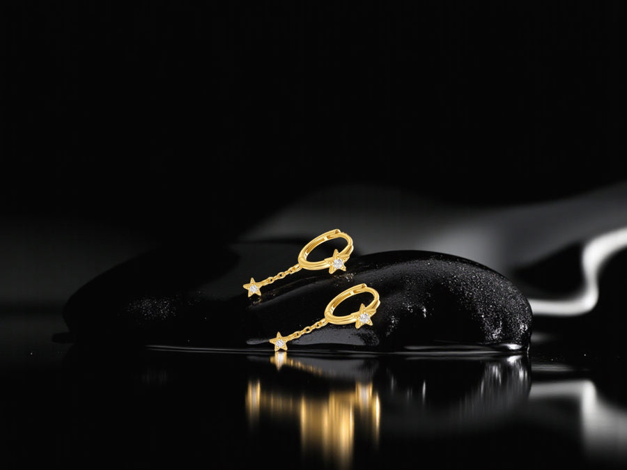 gold-plated S925 Sterling Silver/Gold Earrings Beauty Visions