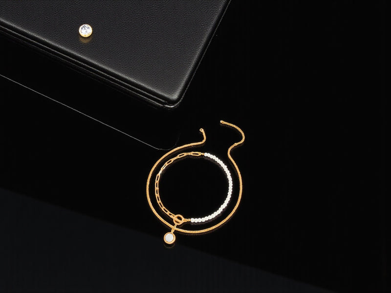 Barocke doppellagige Halskette mit Perlenoptik Retro Beauty Visions