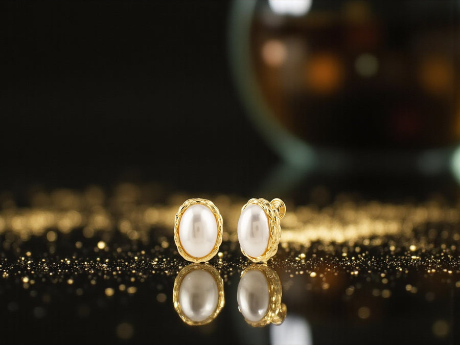 Simple Fashion Twist Oval Pearl Ohrclips