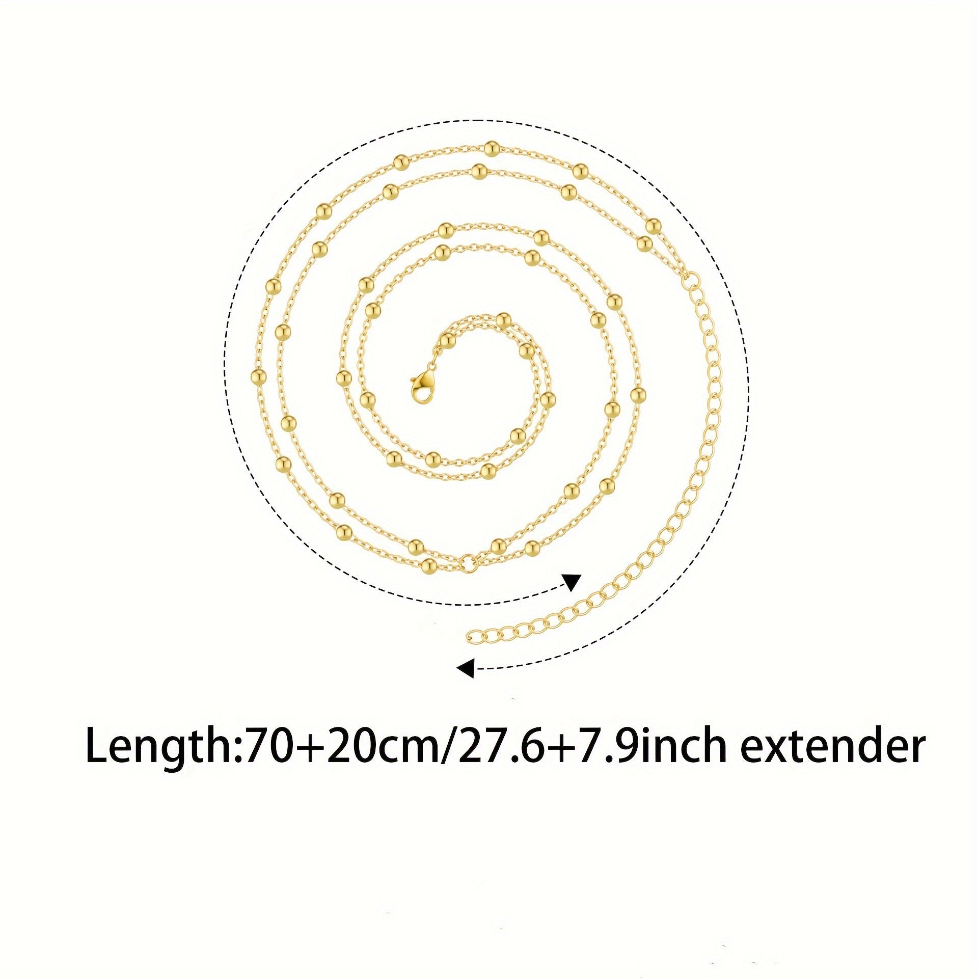Doppellagige Taillenkette mit Rundperlen – verstellbar (Gold/Silber)