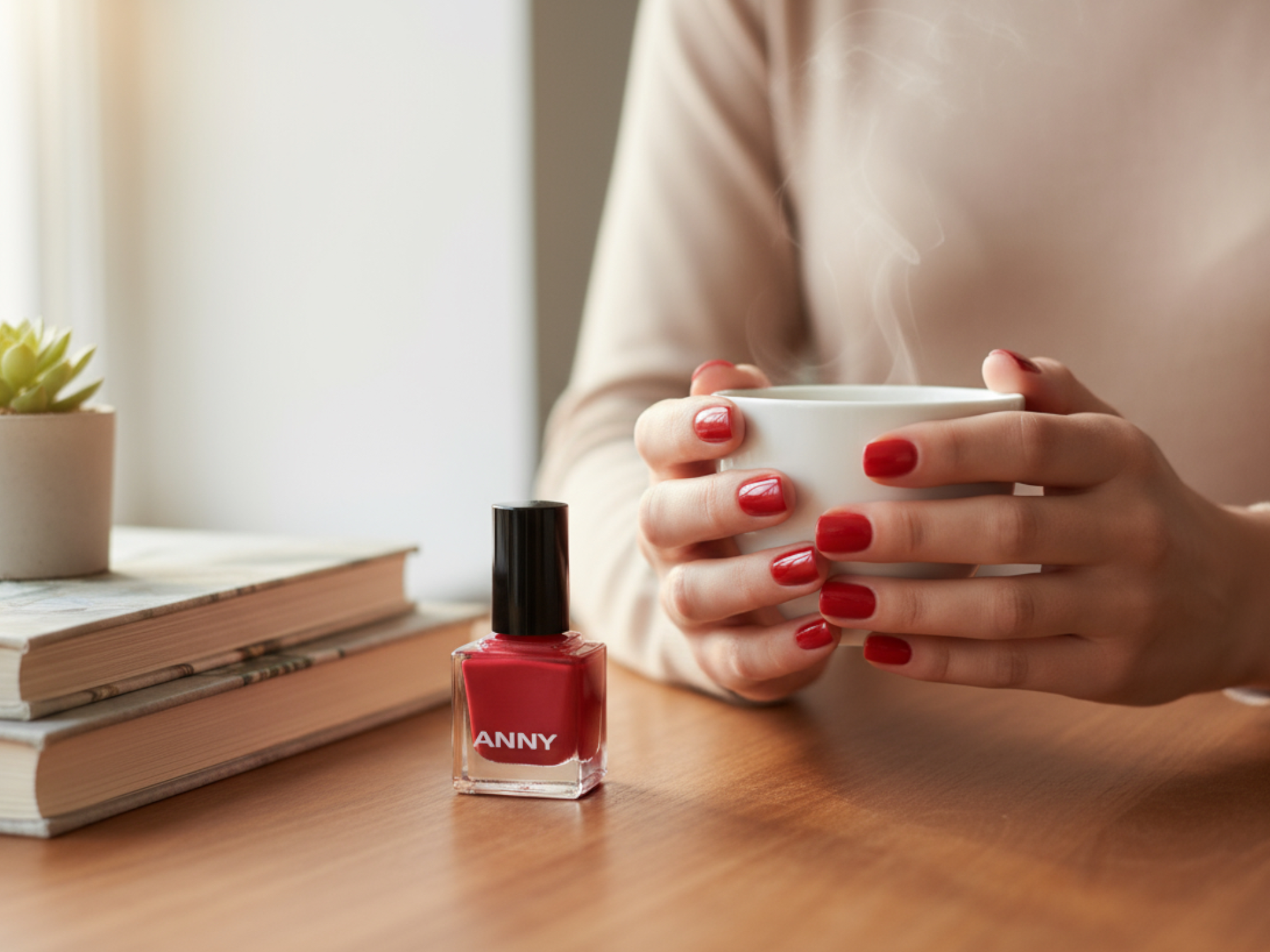 ANNY Nagellack 076 Sunset Love – 15 ml | hochpigmentiertes Rot mit Glanz-Finish