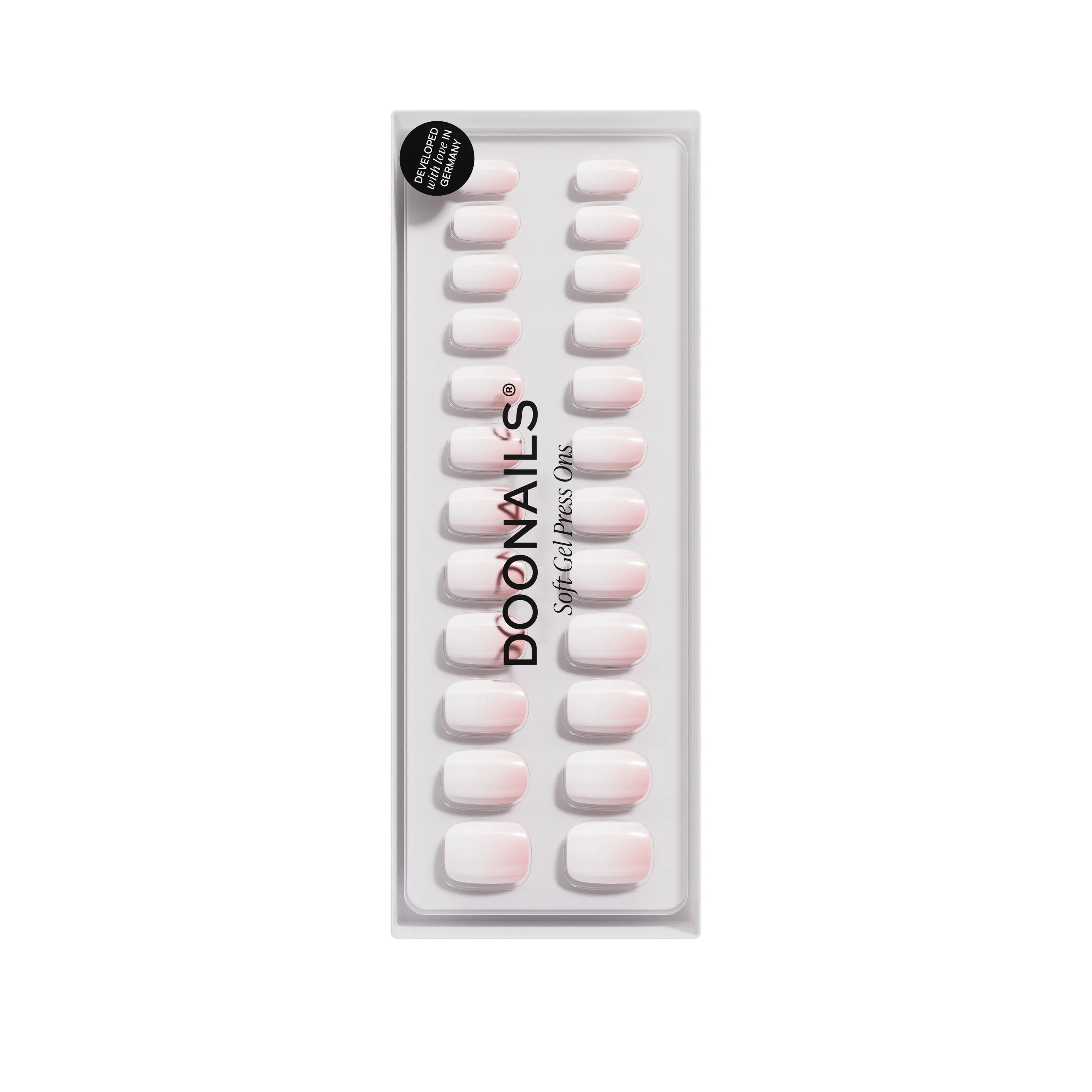 DOONAILS Soft Gel Press Ons „Babyboomer“ – Short Square (30 Stk.)