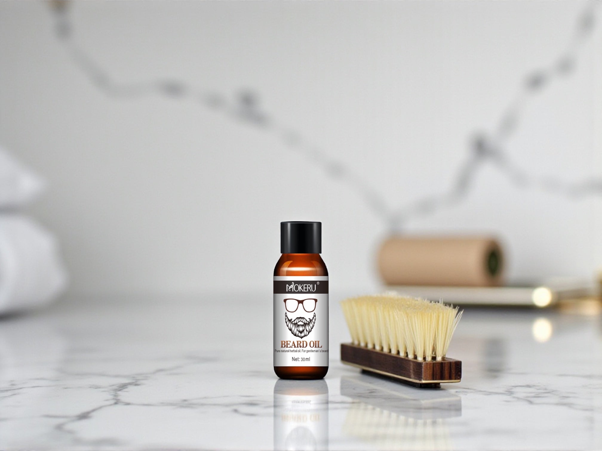 Organic Beard Growth Oil – Natürliches Bartöl mit Argan- & Jojobaöl für Bartwachstum & Pflege (30ml)