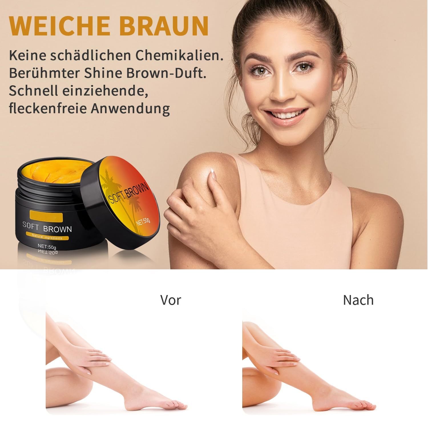 Suntanning Beauty Cream – Bräunungscreme für gleichmäßigen Teint | Intensive Pflege & natürliche Sommerbräune