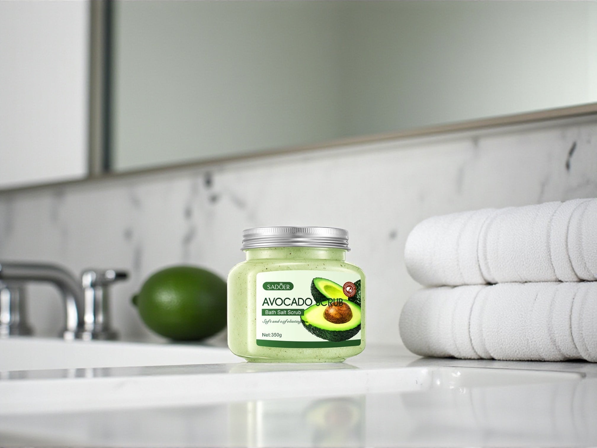 Fruchtiges Badesalz Peeling 350g – Körperpeeling mit Shea Butter, Mango & Blaubeere | Sanfte Hautpflege & Exfoliation