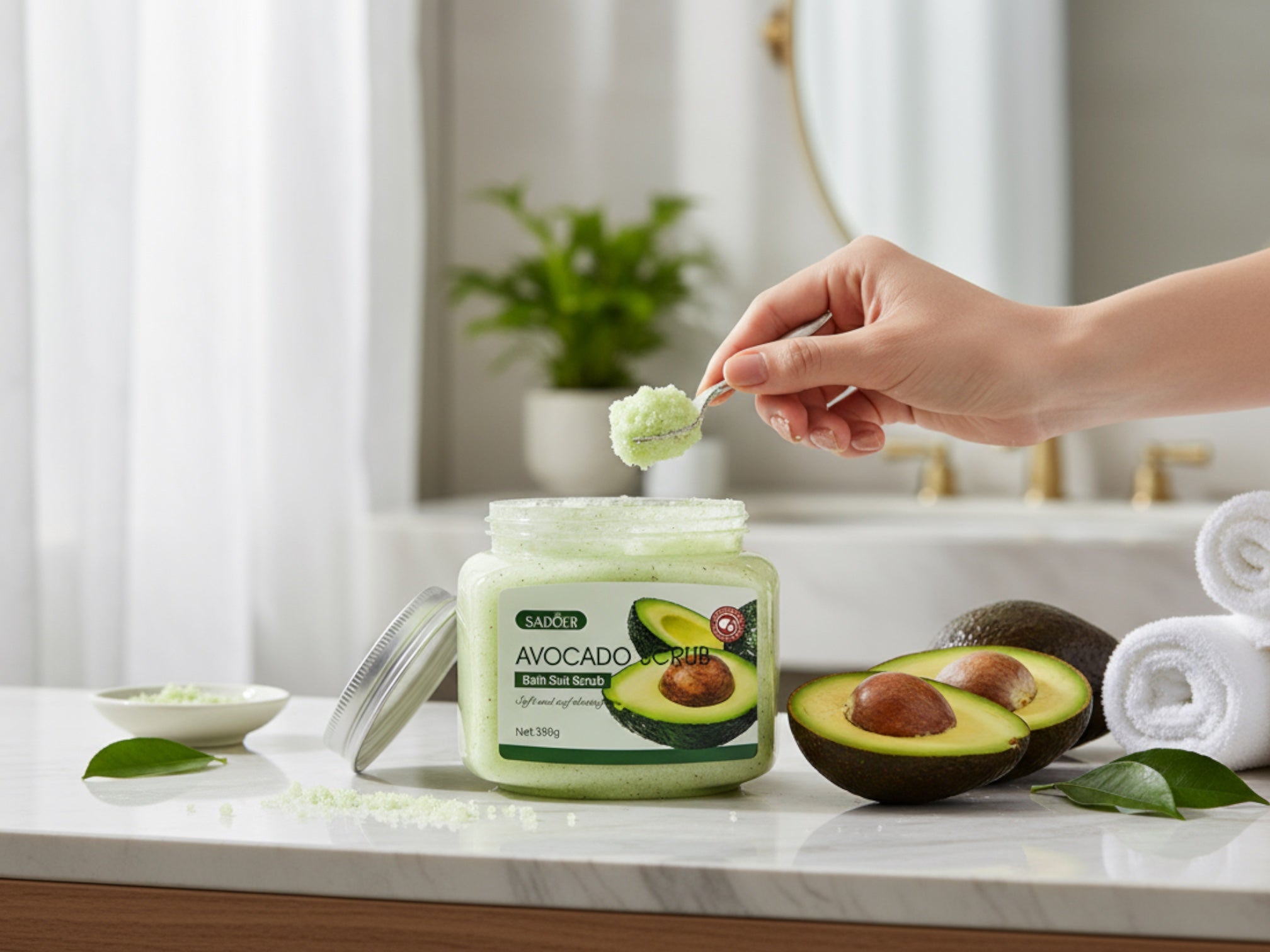 Fruchtiges Badesalz Peeling 350g – Körperpeeling mit Shea Butter, Mango & Blaubeere | Sanfte Hautpflege & Exfoliation