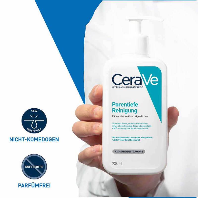 CeraVe Porentiefe Reinigung Gel – Sanftes Gesichtsreinigungsgel für unreine Haut | Entfernt Make-up & überschüssiges Fett