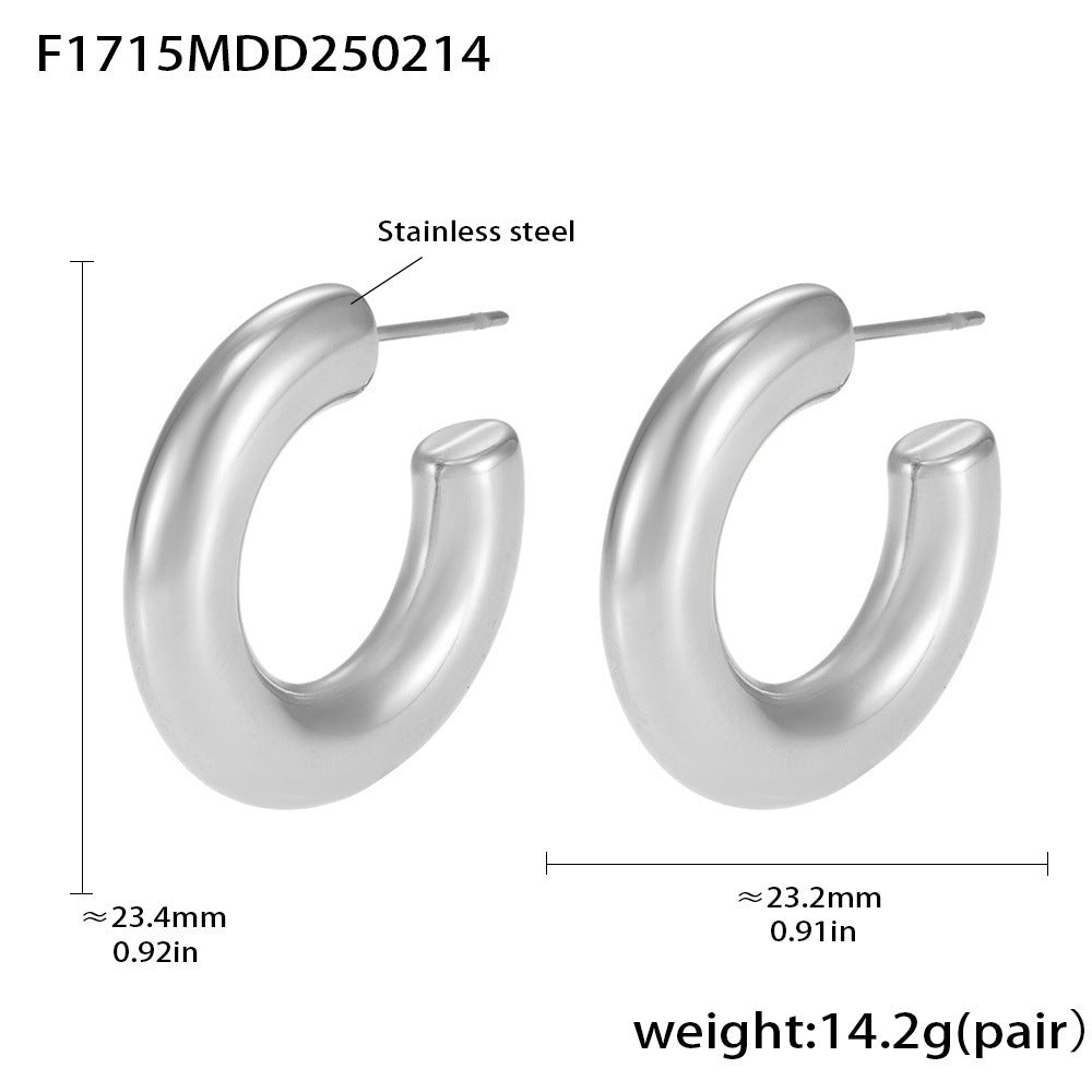 Elegant Minimalist Style C-förmige Ohrringe mit 18K Vergoldung Beauty Visions
