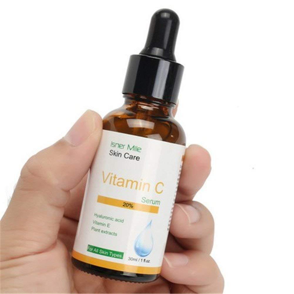 Vitamin C Gesichtsserum – Hautpflege gegen Pigmentflecken, unebenen Hautton & Hautalterung, spendet Feuchtigkeit & strafft (30ml)