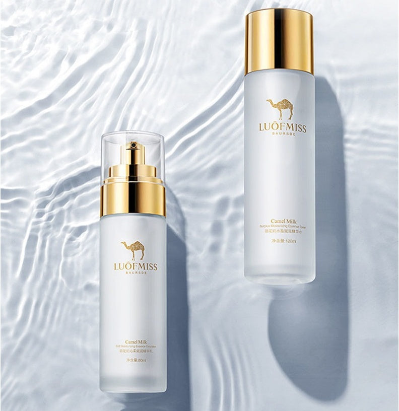 Camel Milk Moisturizing Set – Gesichtspflege-Set mit Kamelmilch & Hyaluronsäure | Feuchtigkeit & Regeneration für trockene Haut