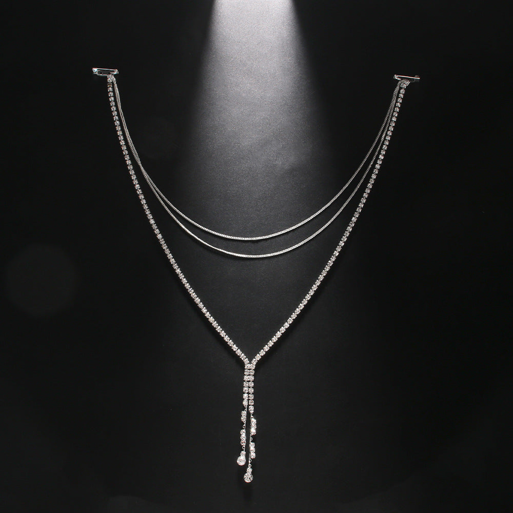 Multi-layer Back Chain – Elegante Rücken-Kette mit Strass für Braut- und Abendkleider