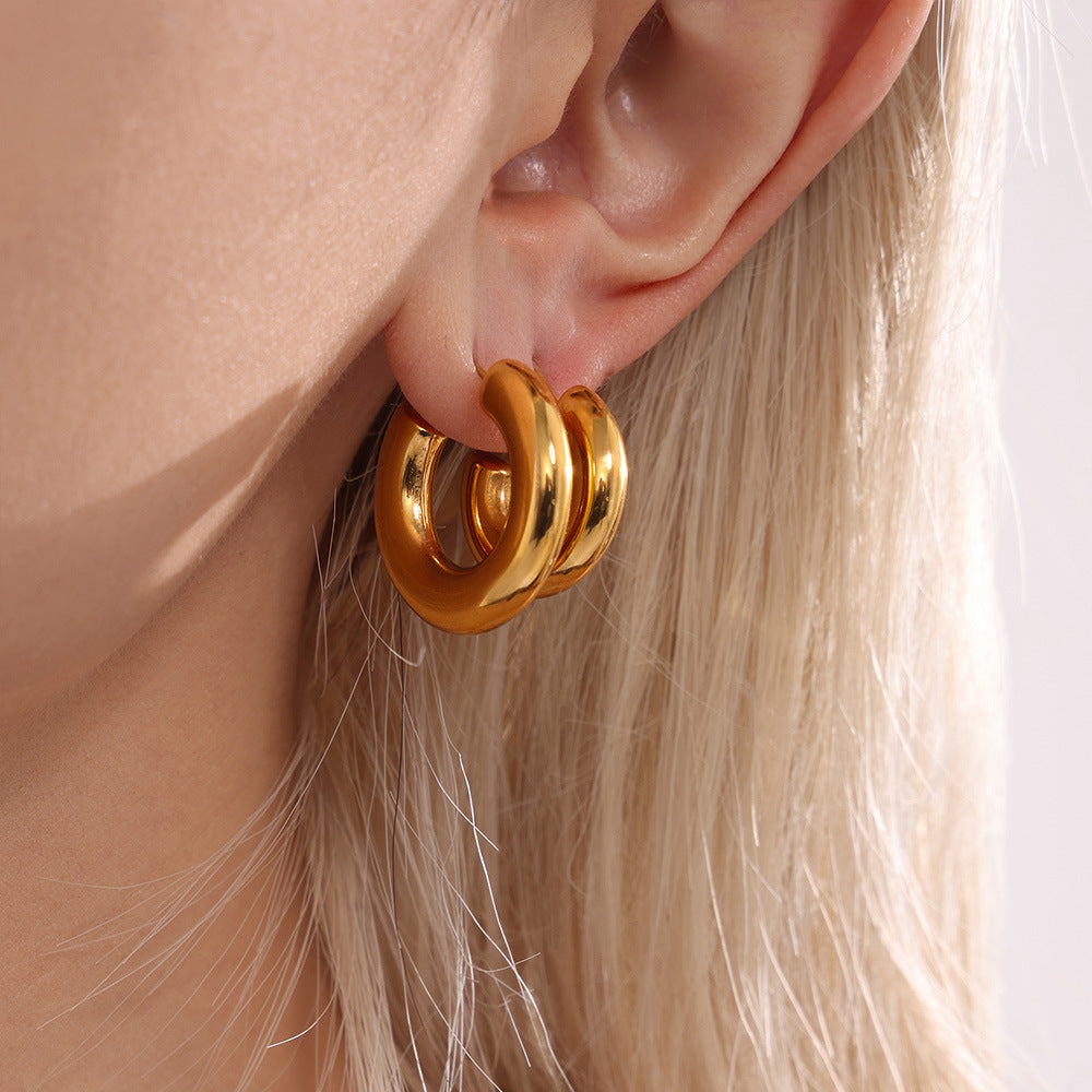 Elegant Minimalist Style C-förmige Ohrringe mit 18K Vergoldung Beauty Visions