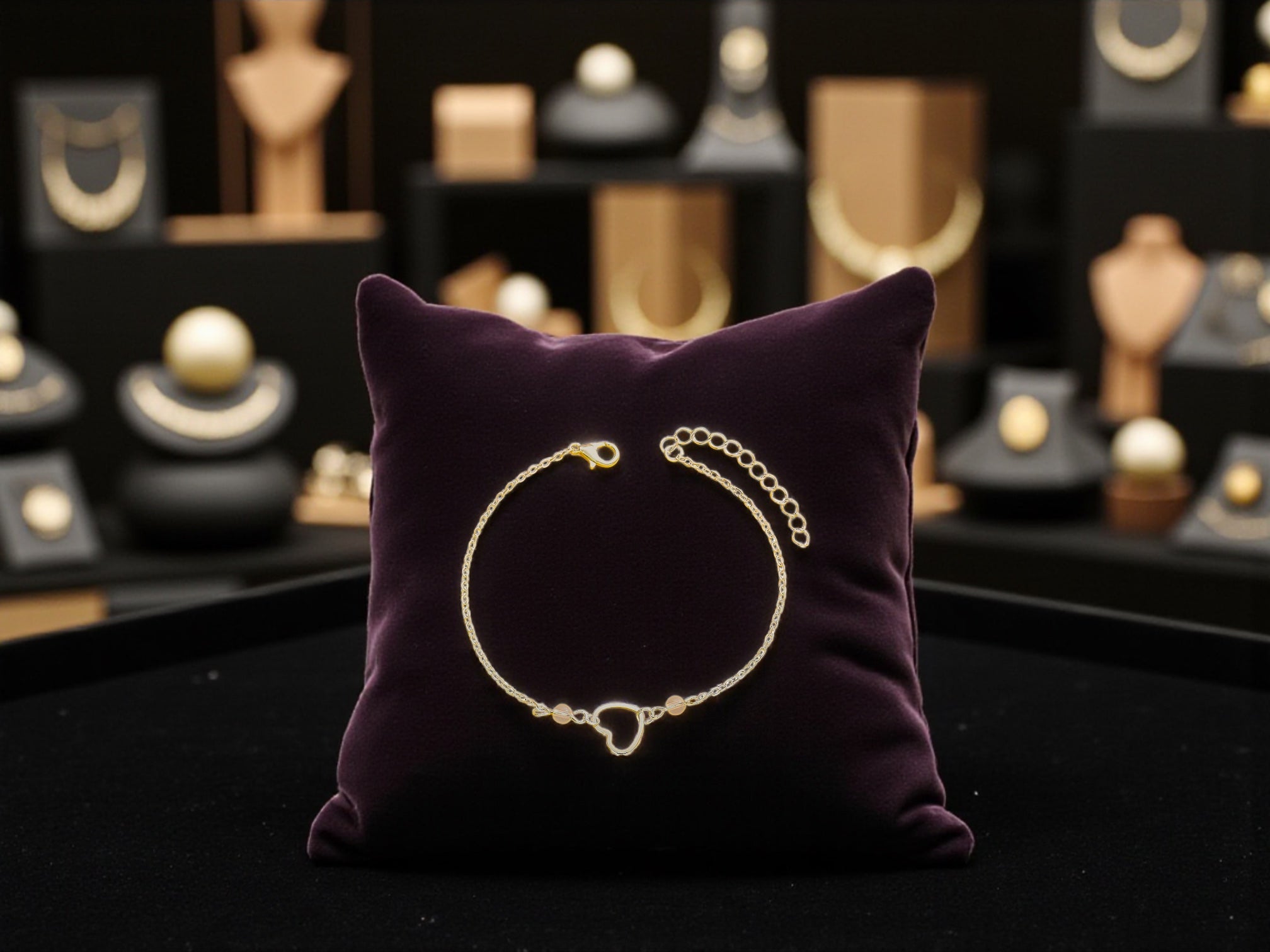 Verstellbares Herz-Fußkettchen – zarte Anklet in Gold/Silber, minimalistisch & sommerlich