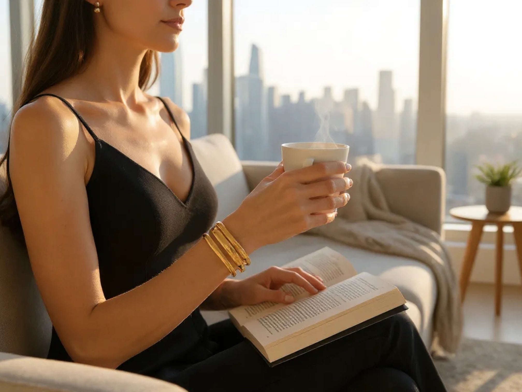 Minimalistischer Open-Cuff Armreif – Edelstahl | 18K vergoldet