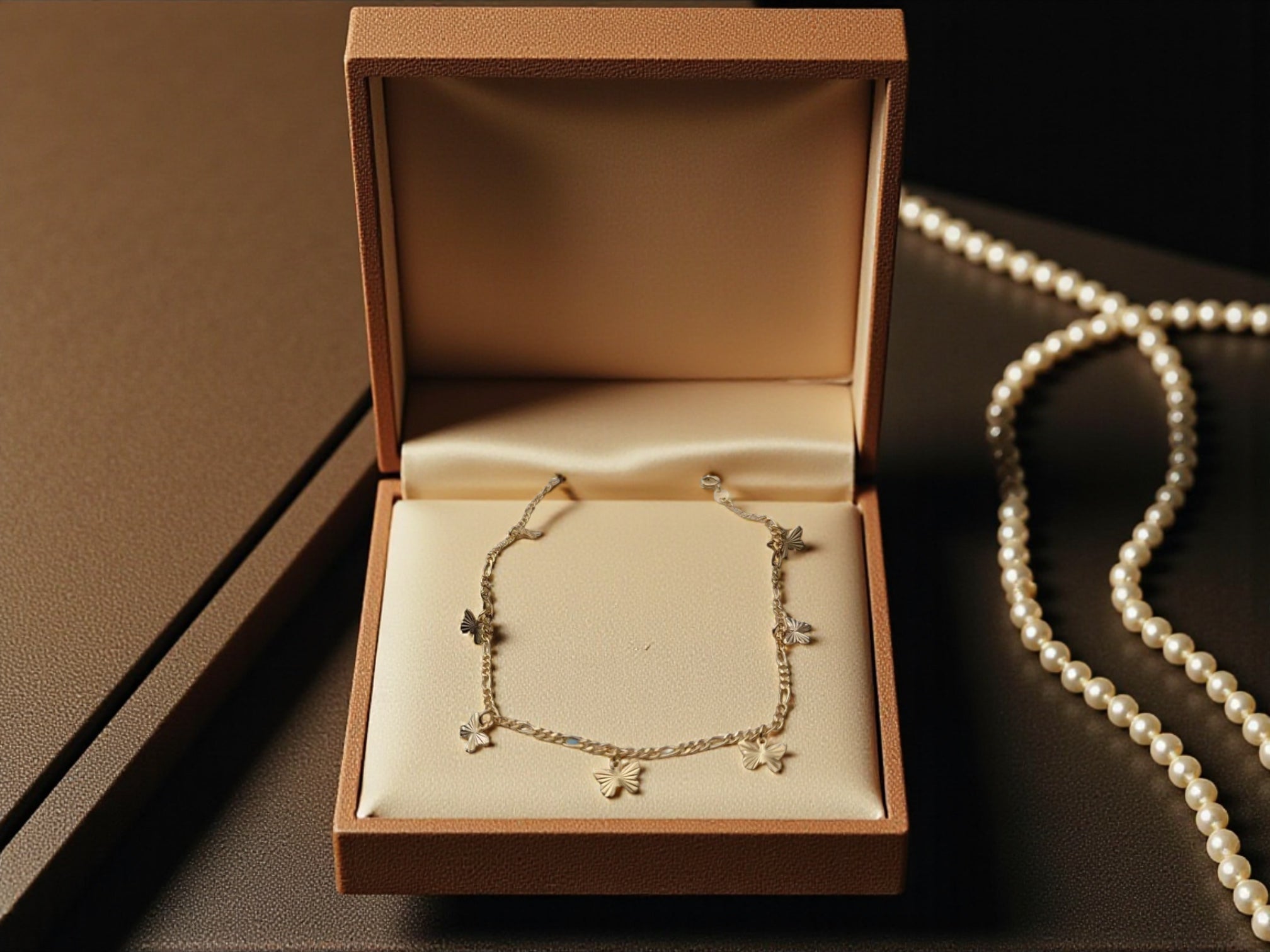 Schmetterlings-Fußkettchen – 3-teiliges Set in Gold &amp; Silber