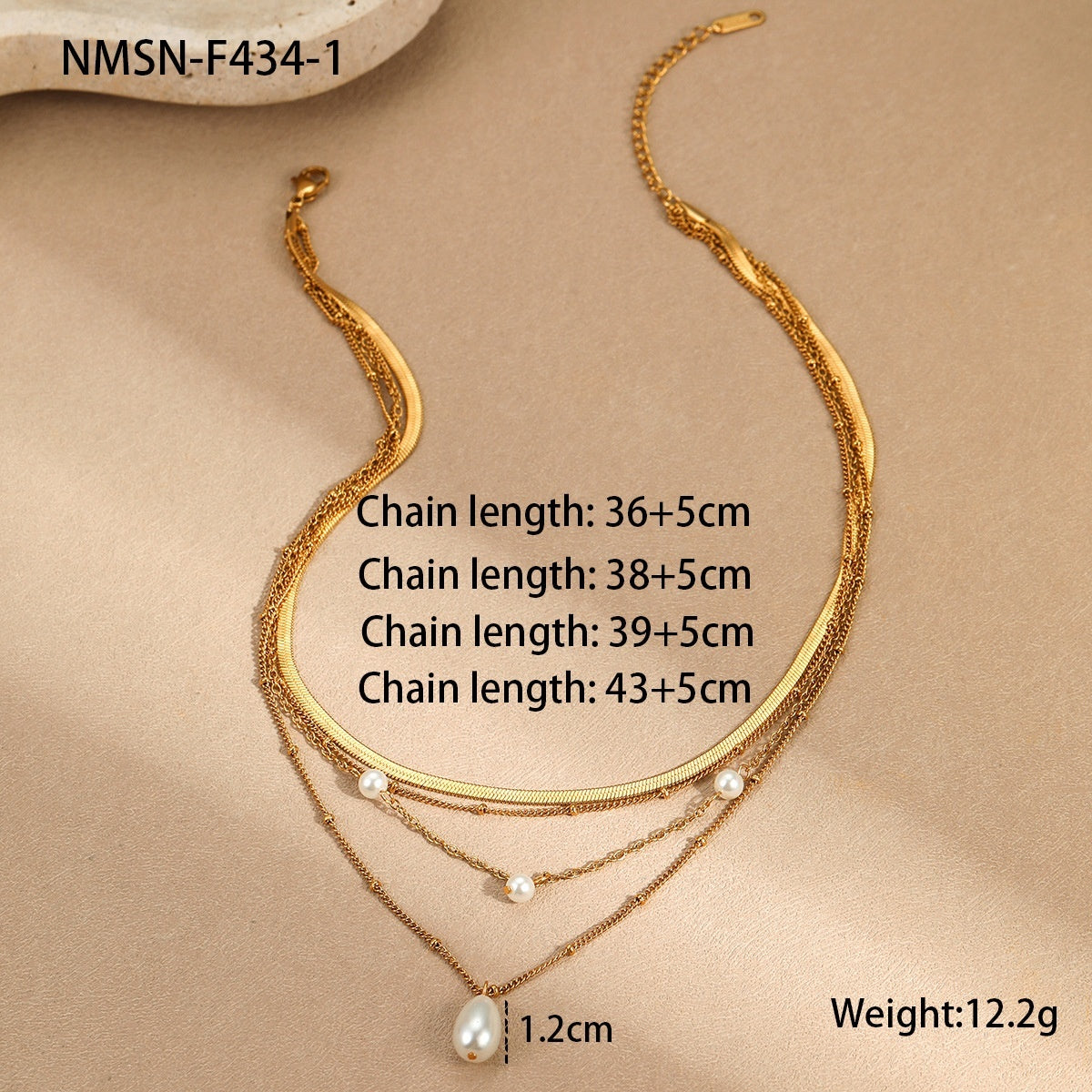 stylish layered necklace with pearl pendant-Beauty Visions 