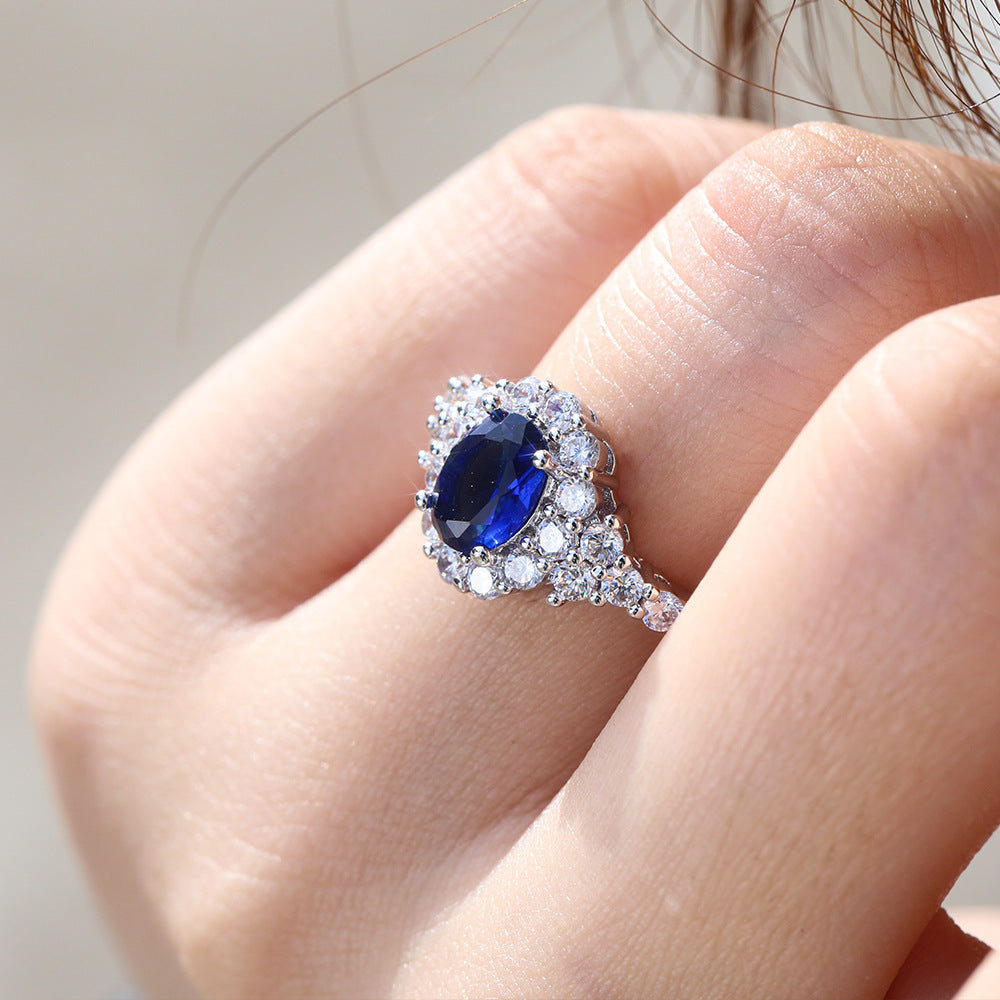 Hochwertiger Damenring mit Blauem Zirkon Beauty Visions