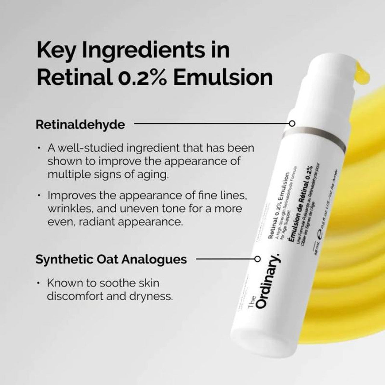 The Ordinary Retinal 0.2% Emulsion 15ml – Anti-Aging Serum gegen Falten | Glättet Haut & unterstützt Zellerneuerung