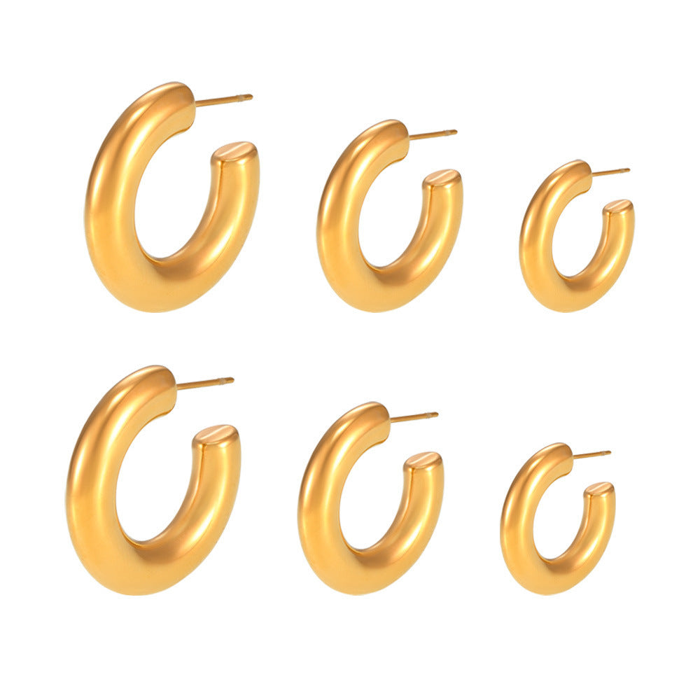 Elegant Minimalist Style C-förmige Ohrringe mit 18K Vergoldung Beauty Visions
