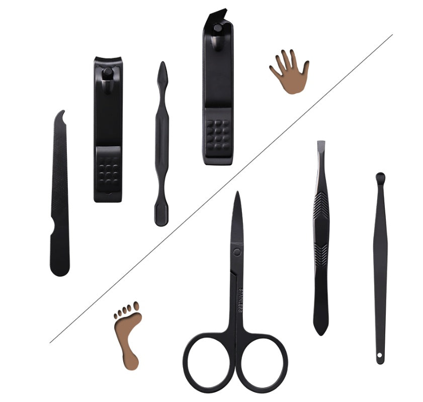7-piece manicure and eyebrow set