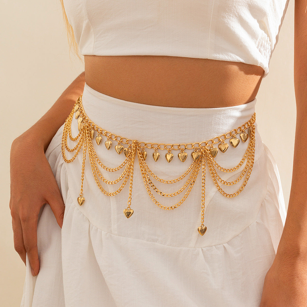 Love Pearl Waist Chain Star Tassel – Elegante Taillenkette mit Stern- und Quasten-Design