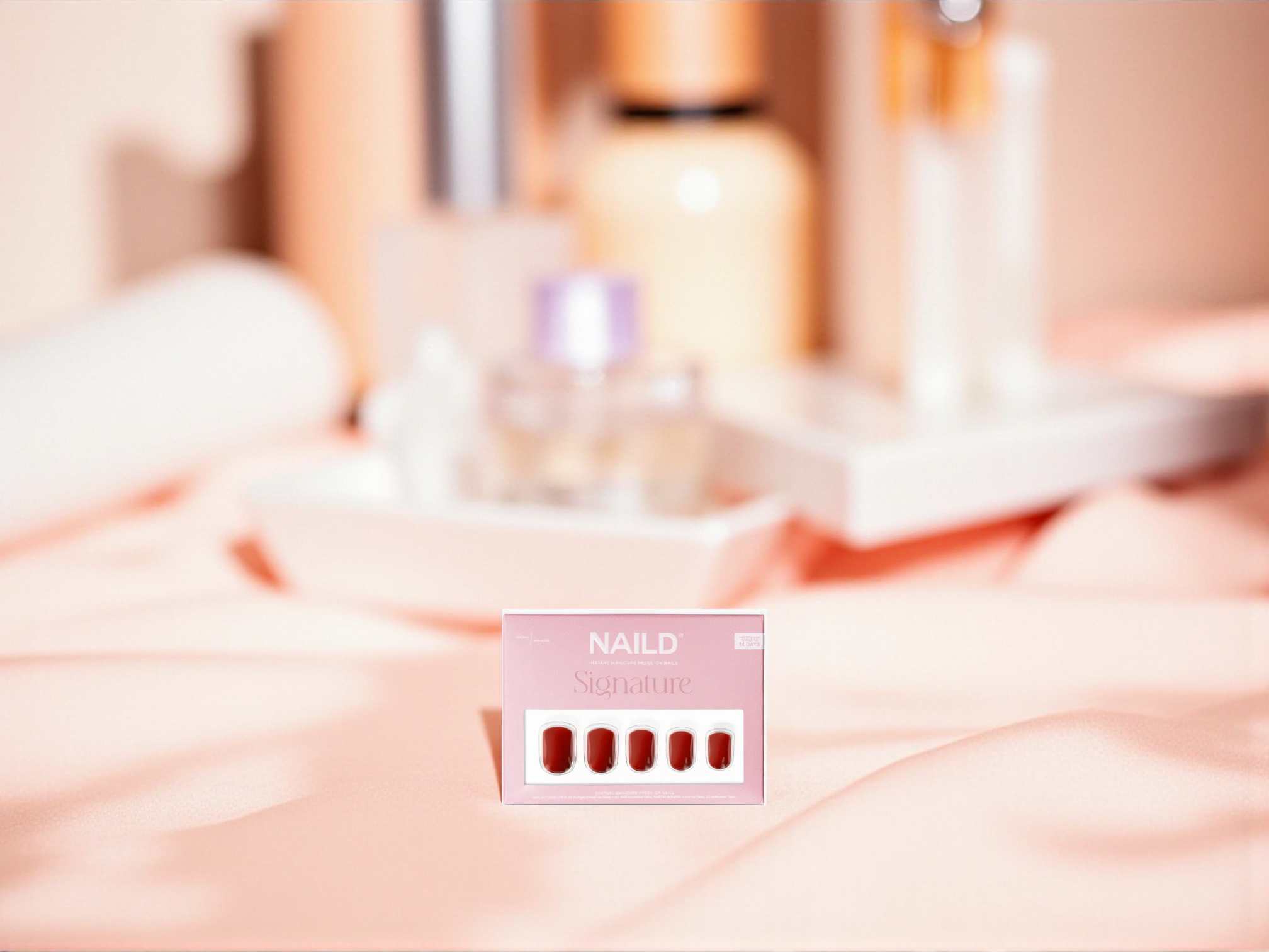 NAILD – Dark Rose Short XS Softgel Press-On Nails | Intensive Farbe, eleganter Look, perfekter Halt