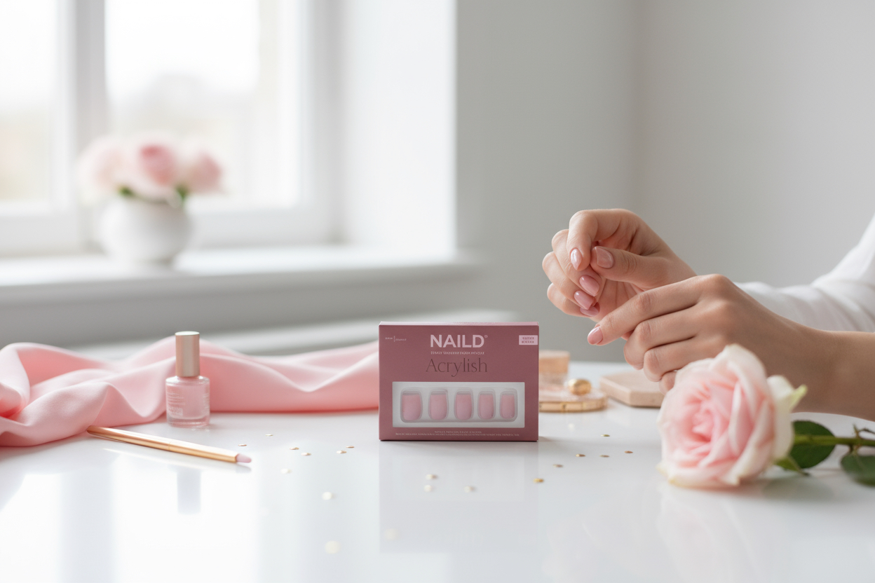 NAILD – Blush Short S Square Softgel Press-On Nails | Zartrosa, stilvoll & natürlich elegant