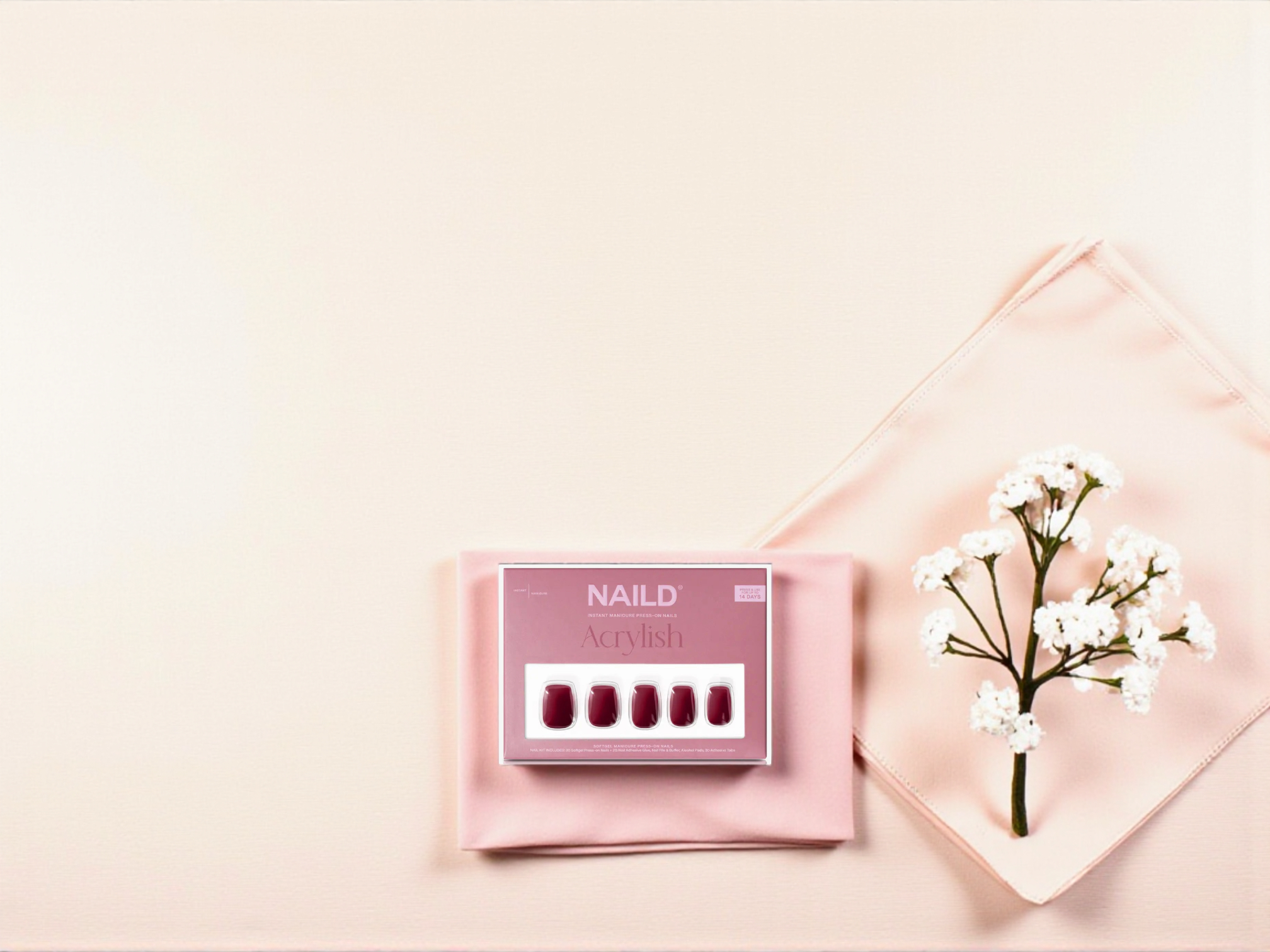 NAILD – Wine Short S Square Softgel Press-On Nails | Tiefes Weinrot, edel & zeitlos