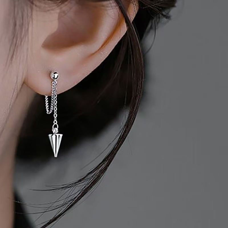 Long &amp; Simple Rivet Chain earrings in hip-hop style 