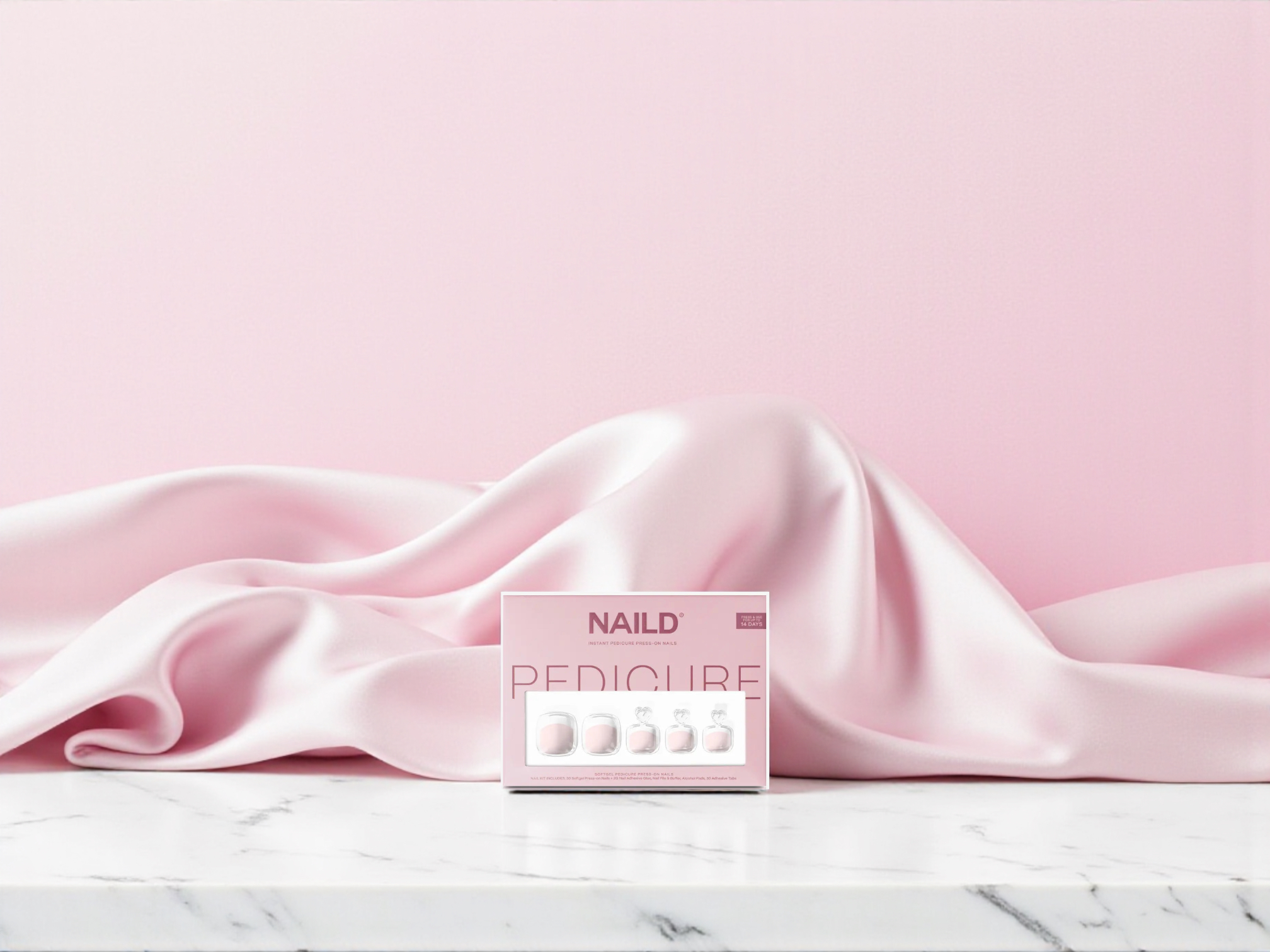 NAILD – French Toe Softgel Press-On Nails | Klassische French-Pediküre in Studioqualität