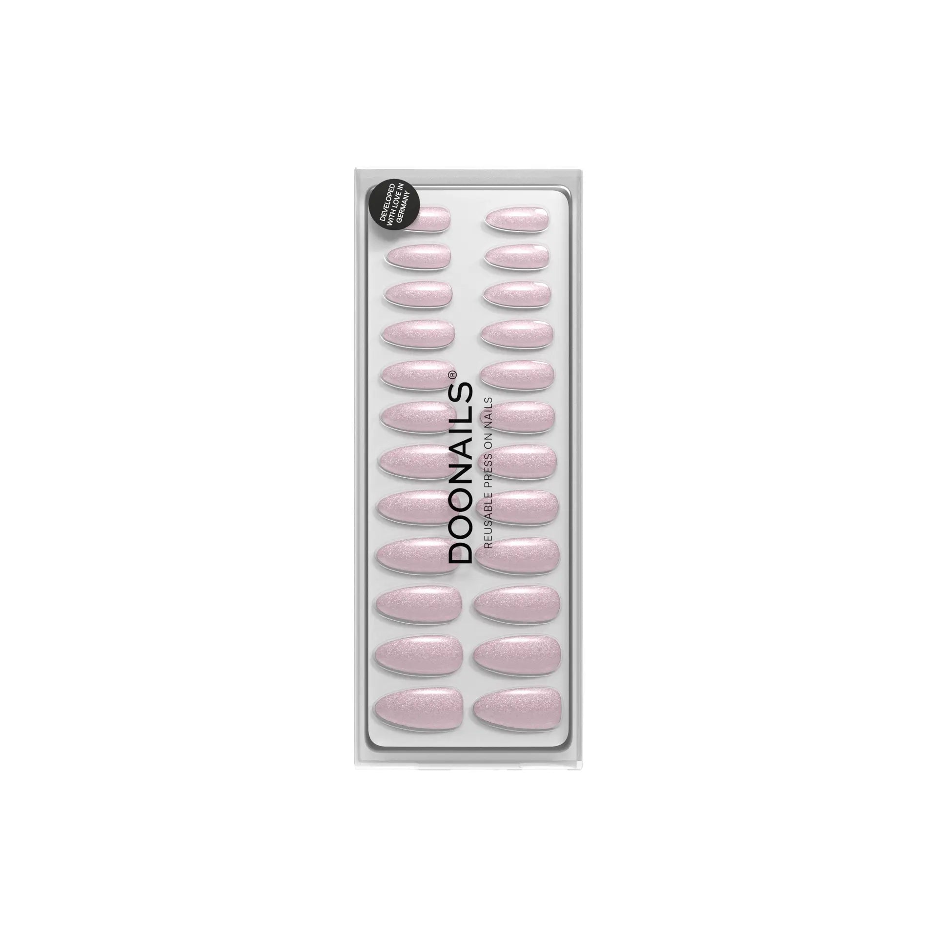 DOONAILS Soft Gel Press Ons „Rose Cateye“ – Medium Almond (30 Stk.)