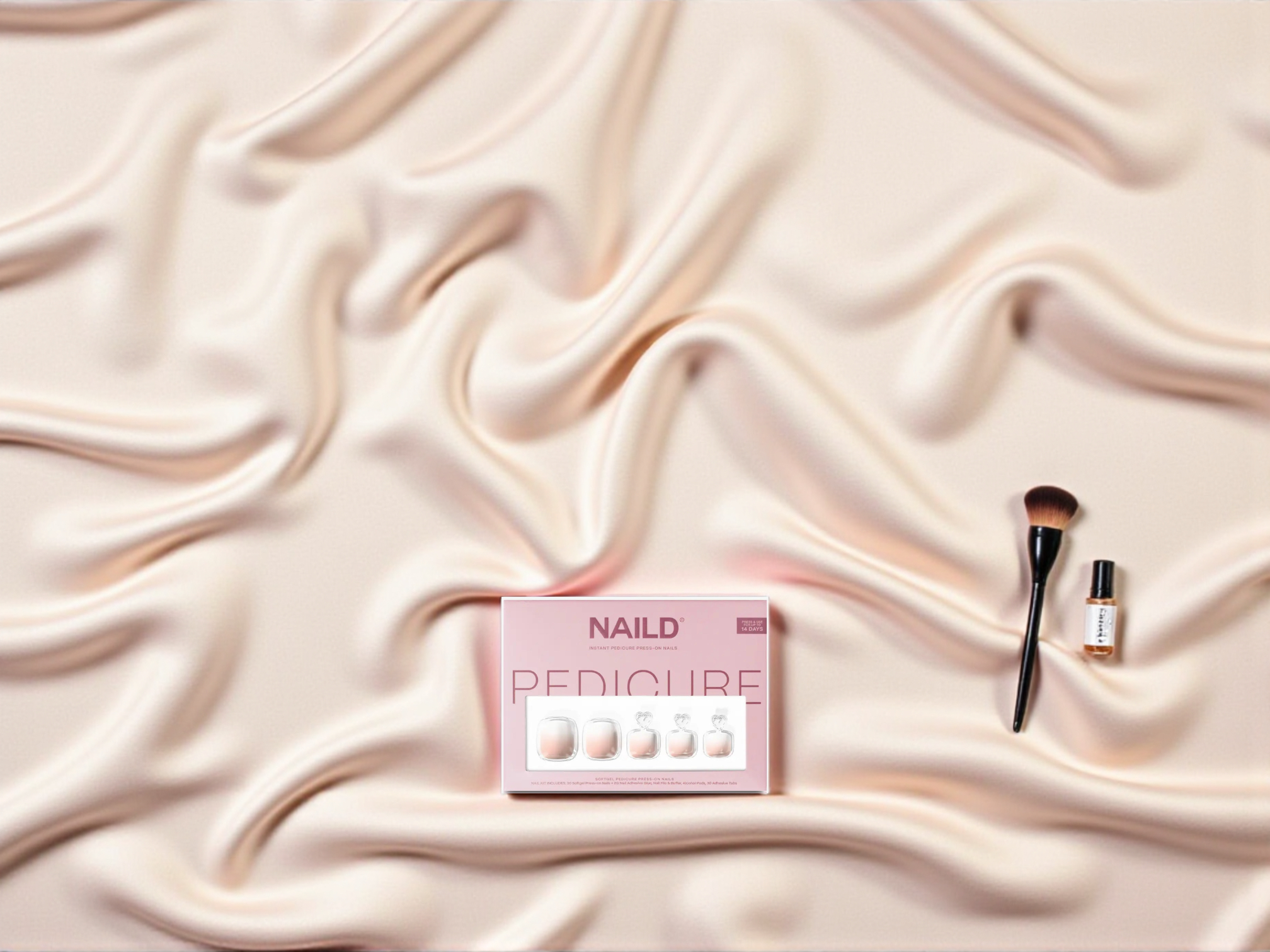 NAILD – Milkshake Toe Softgel Press-On Nails | Zarte French-Optik für gepflegte Füße