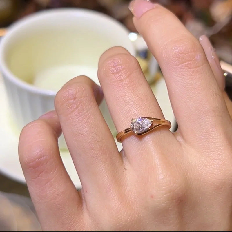 Zirconia Retro Open Ring Women 