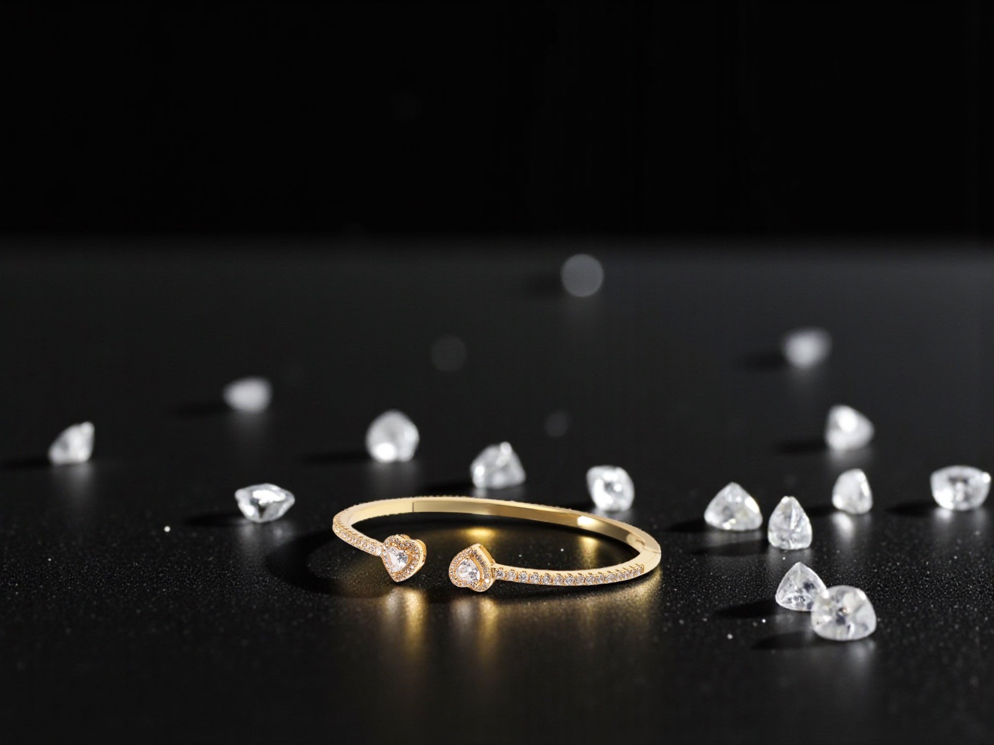 Heart Duo Cuff – Verstellbares Herz-Armband mit Zirkonia | Beauty Visions