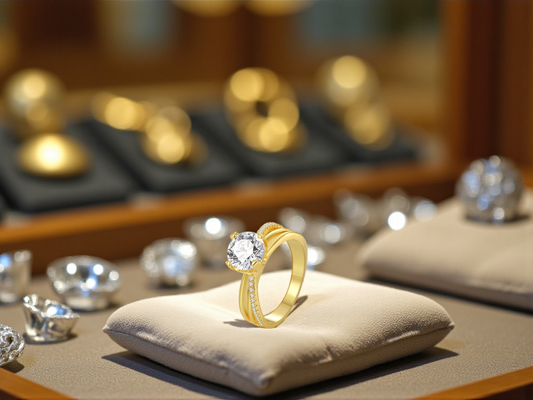 Luxeriöser Zirkonia-Ring im minimalistischen Stil -Beauty visions