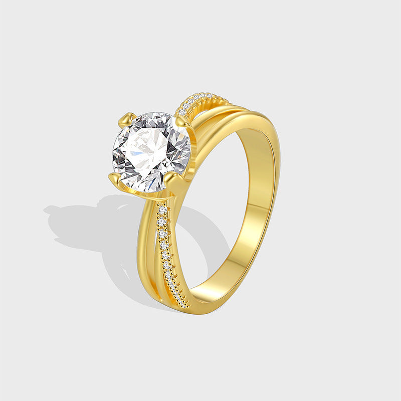 Luxurious zirconia ring in minimalist style -Beauty visions