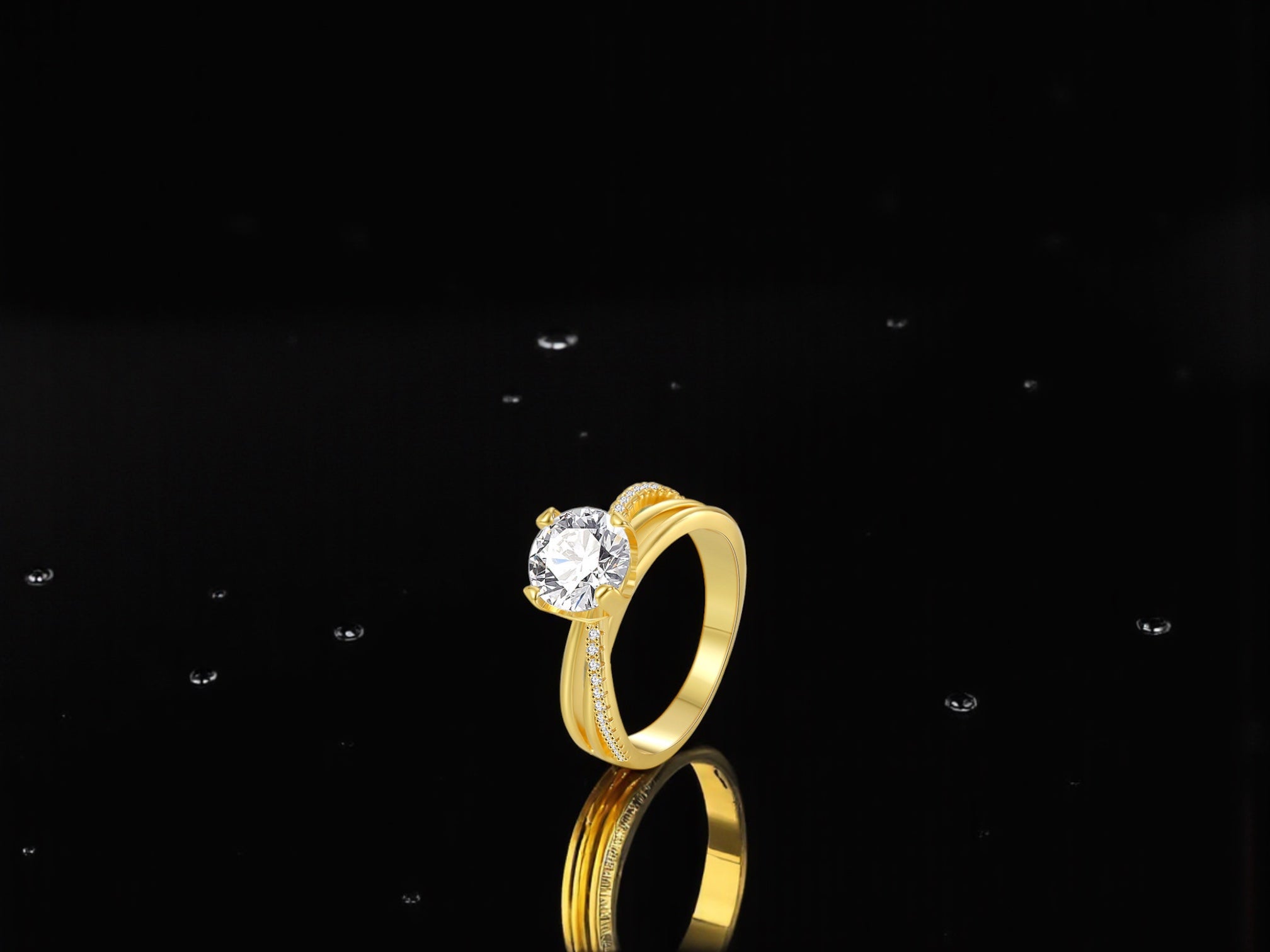 Luxeriöser Zirkonia-Ring im minimalistischen Stil -Beauty visions