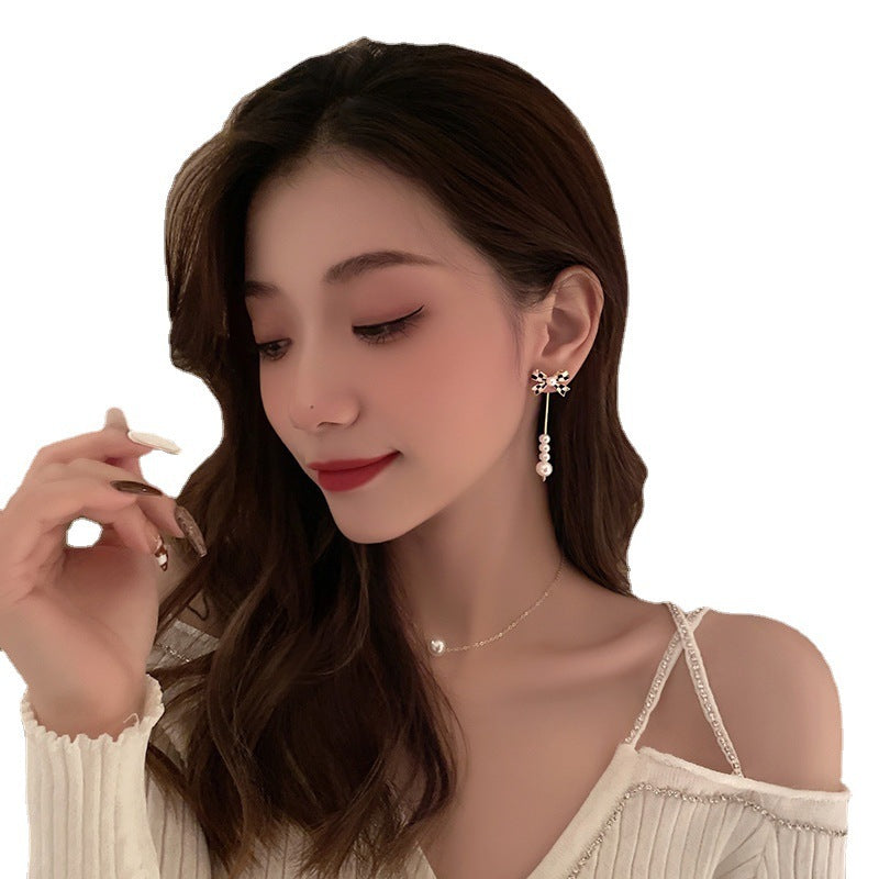 Women's New Pearl Bow Earrings by Beauty Visions