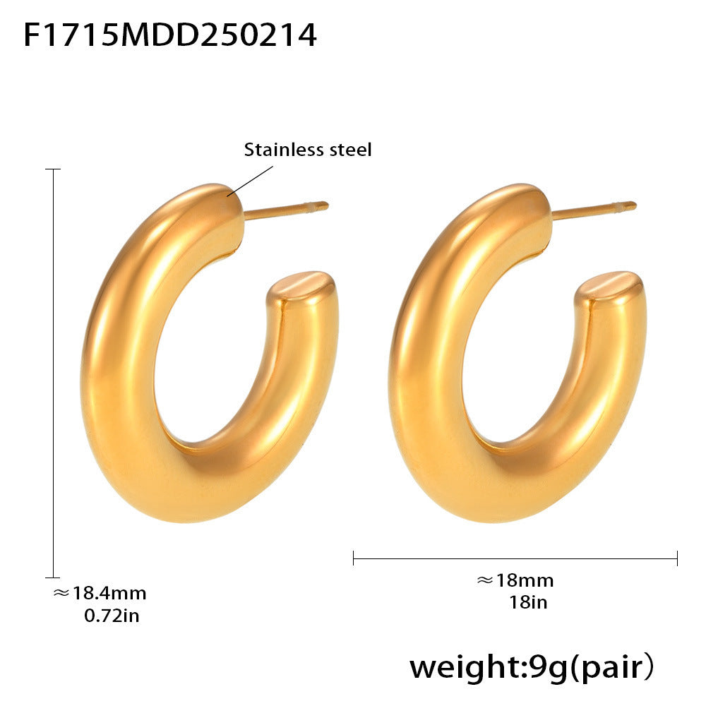 Elegant Minimalist Style C-förmige Ohrringe mit 18K Vergoldung Beauty Visions