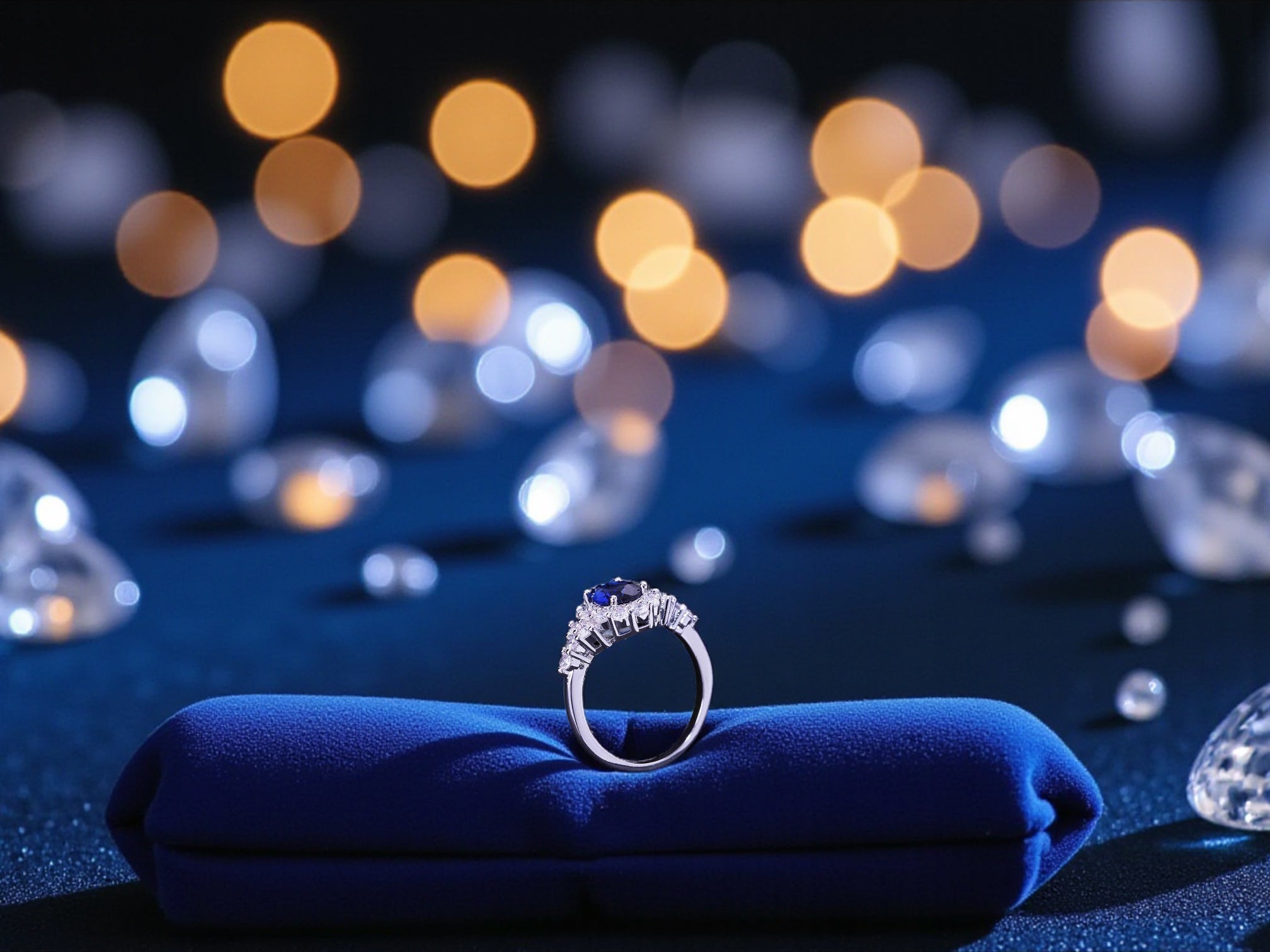 Hochwertiger Damenring mit Blauem Zirkon Beauty Visions