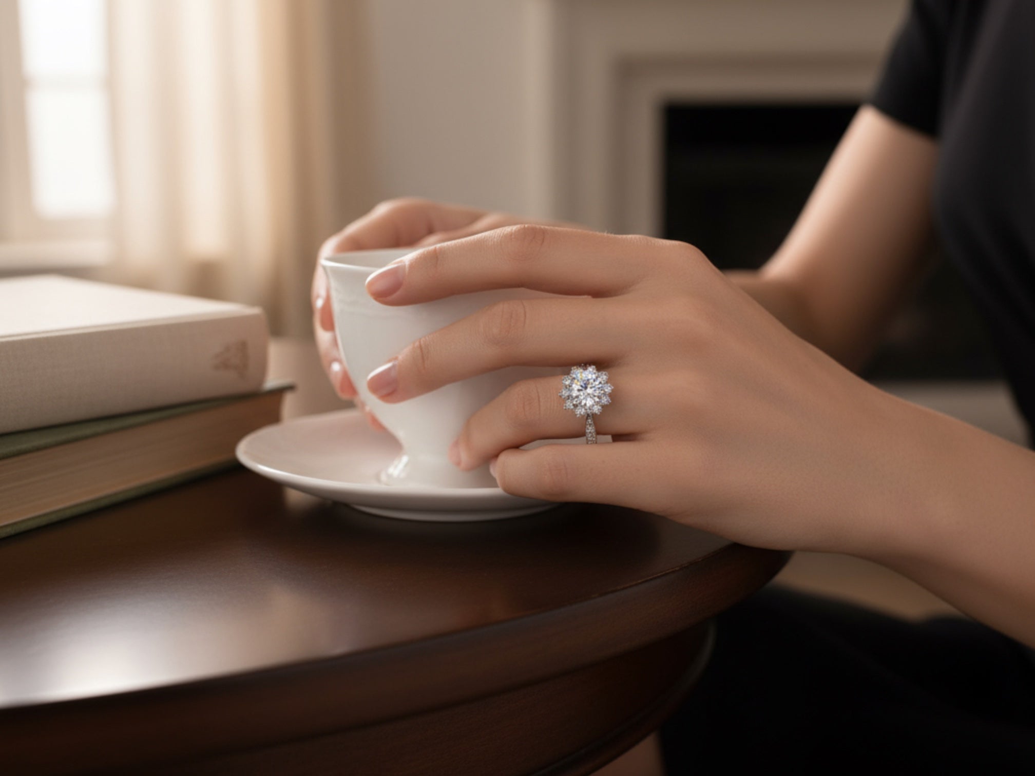 S925 Silberring »Ice & Snow« – verstellbarer Pavé-Cluster Damenring