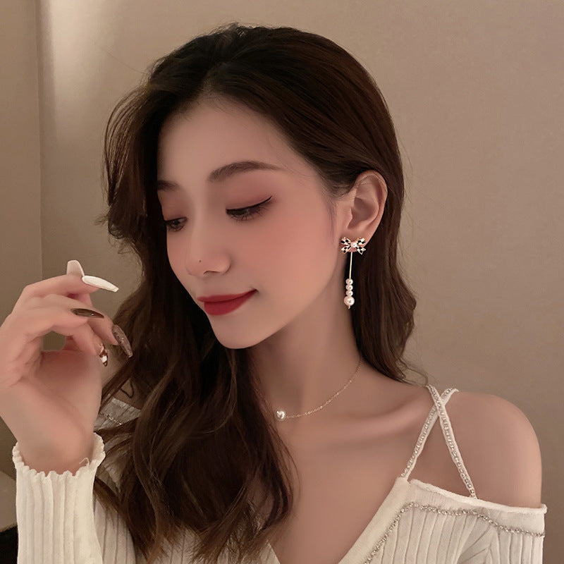 Women's New Pearl Bow Earrings by Beauty Visions